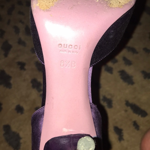 Purple silk Gucci heels - Picture 4 of 6